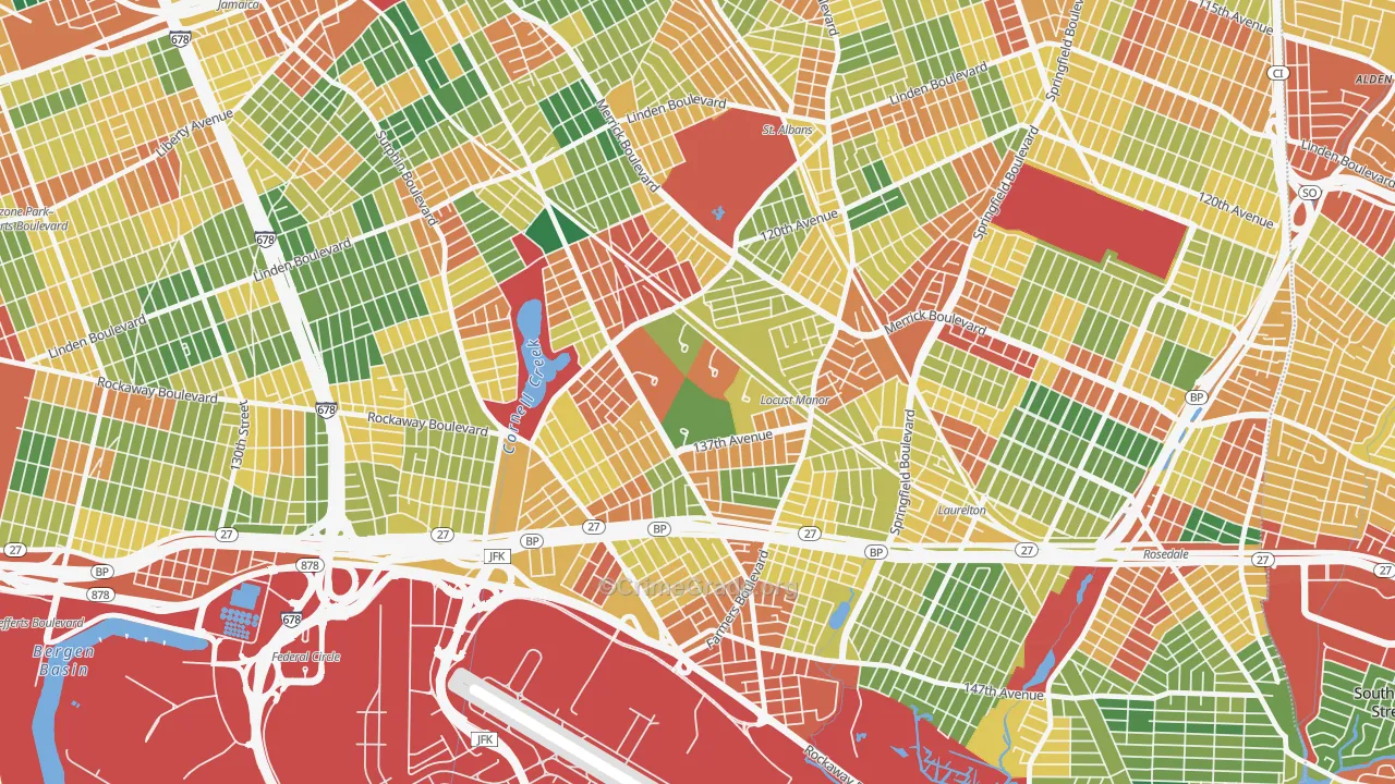 Rochdale Village, Queens, NY Map of Theft Rates