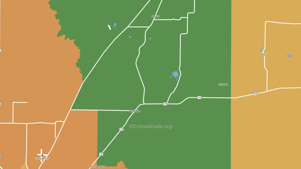 Rochelle, TX Map of Theft Rates