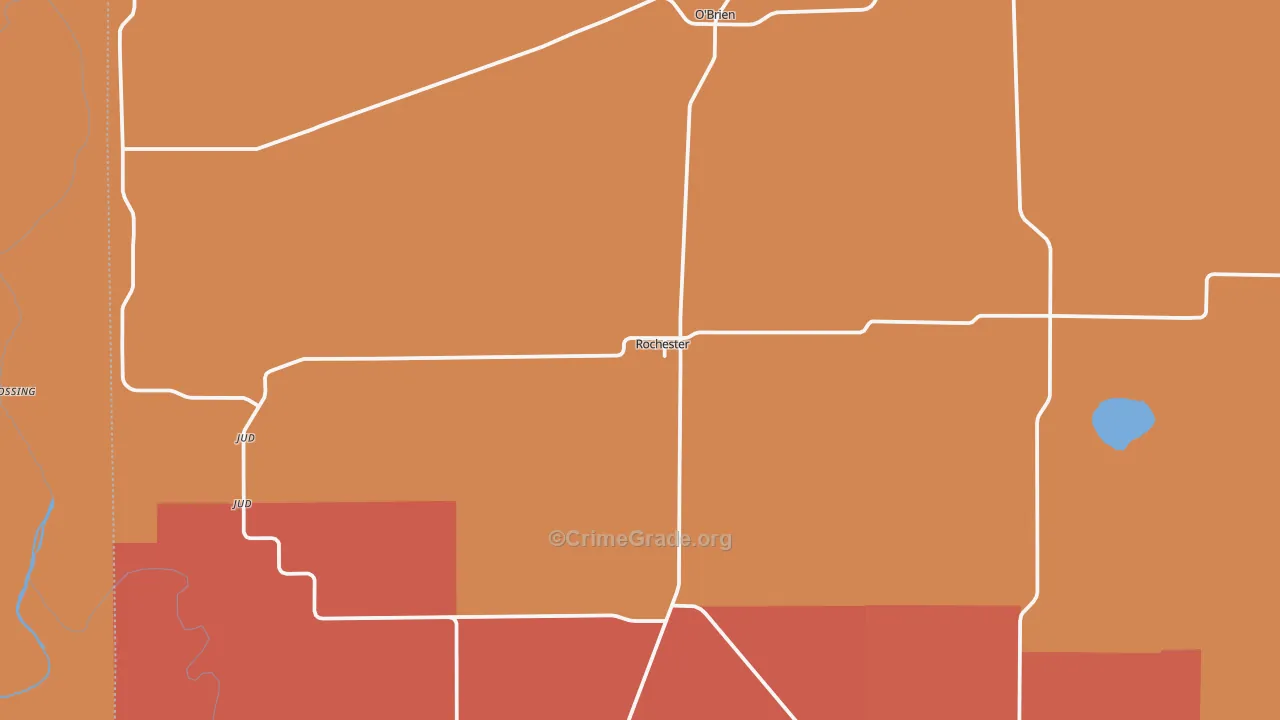 Rochester, TX Map of Theft Rates