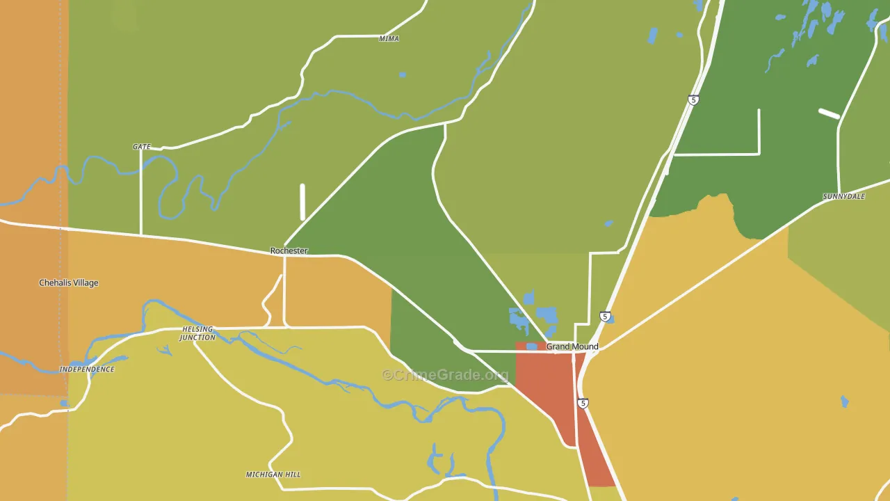 Rochester, WA Map of Theft Rates