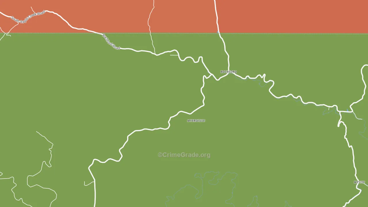 Rochford, SD Map of Theft Rates