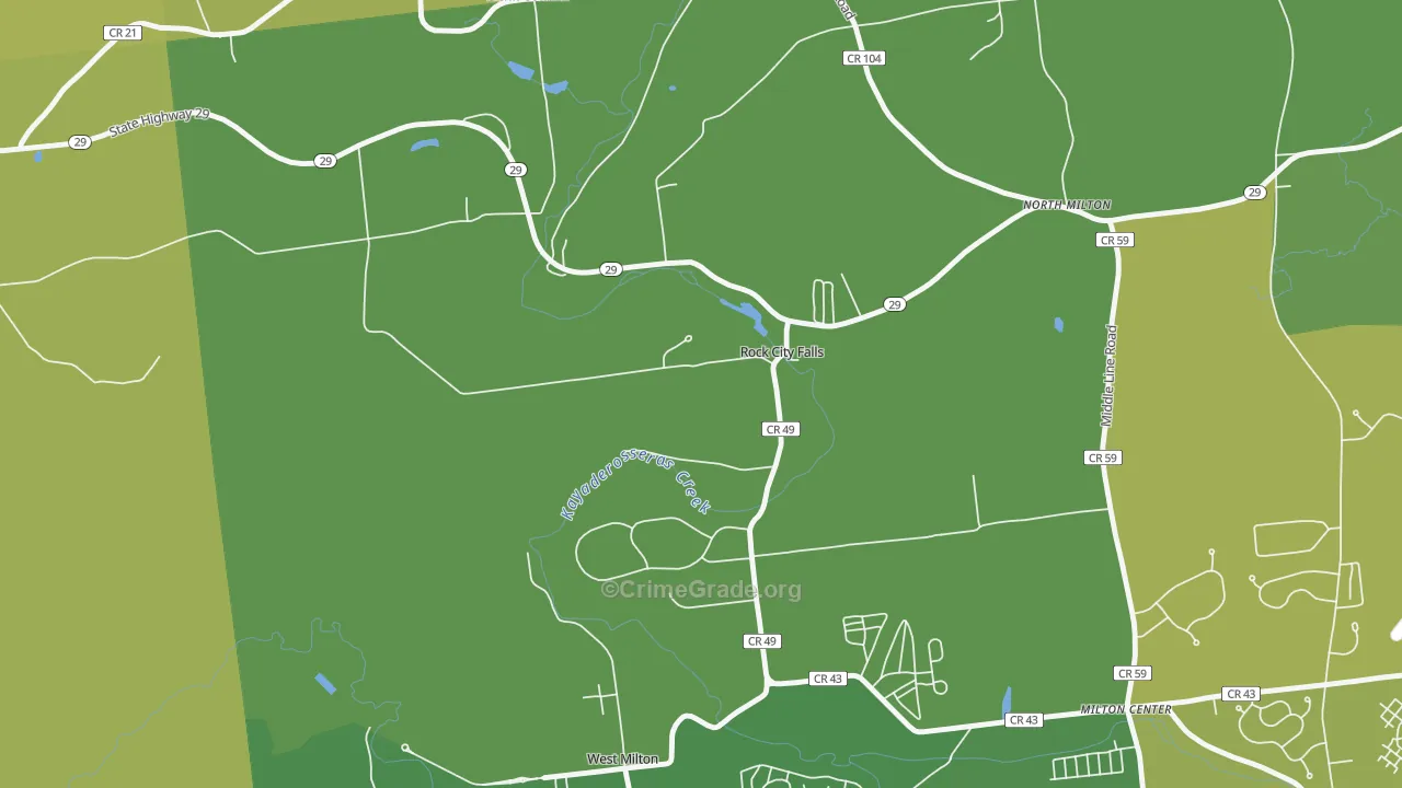Rock City Falls, NY Map of Theft Rates