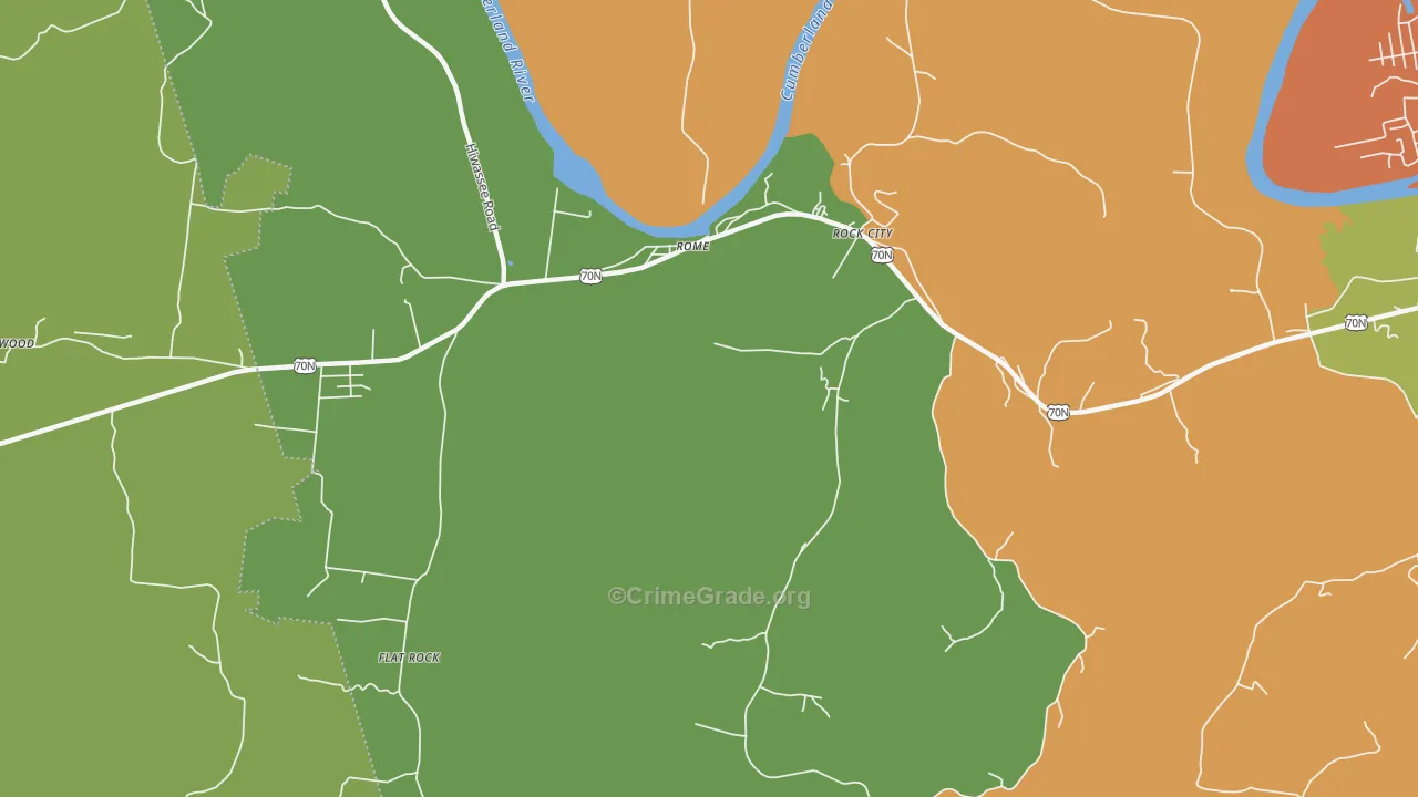 Rock City, TN Map of Theft Rates