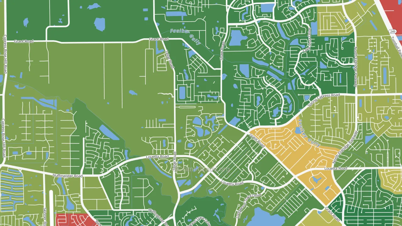 Rock Creek, Cypress, TX Map of Theft Rates