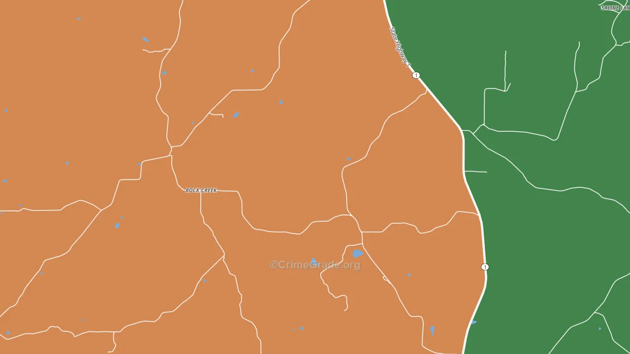 Rock Creek, IL Map of Theft Rates