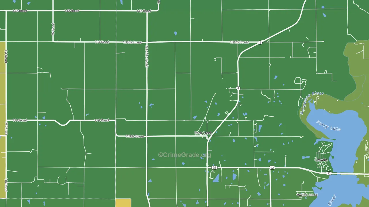 Rock Creek, KS Map of Theft Rates