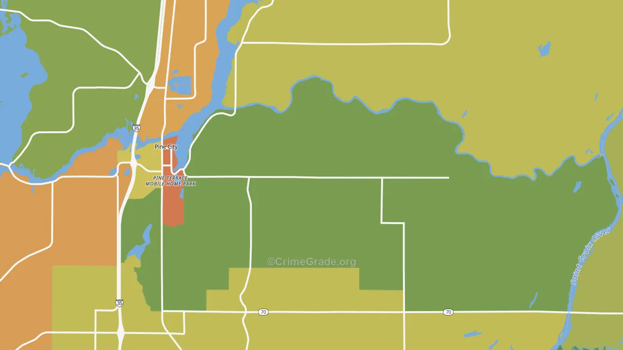 Rock Creek, MN Map of Theft Rates