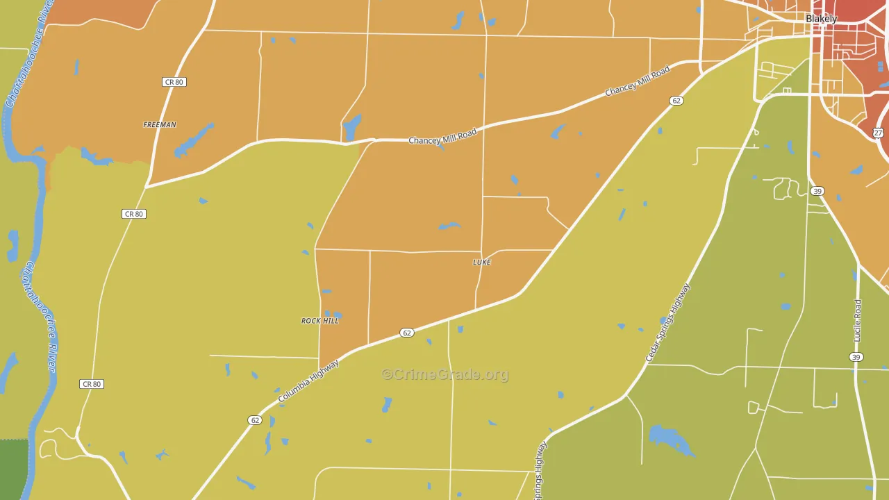 Rock Hill, GA Map of Theft Rates