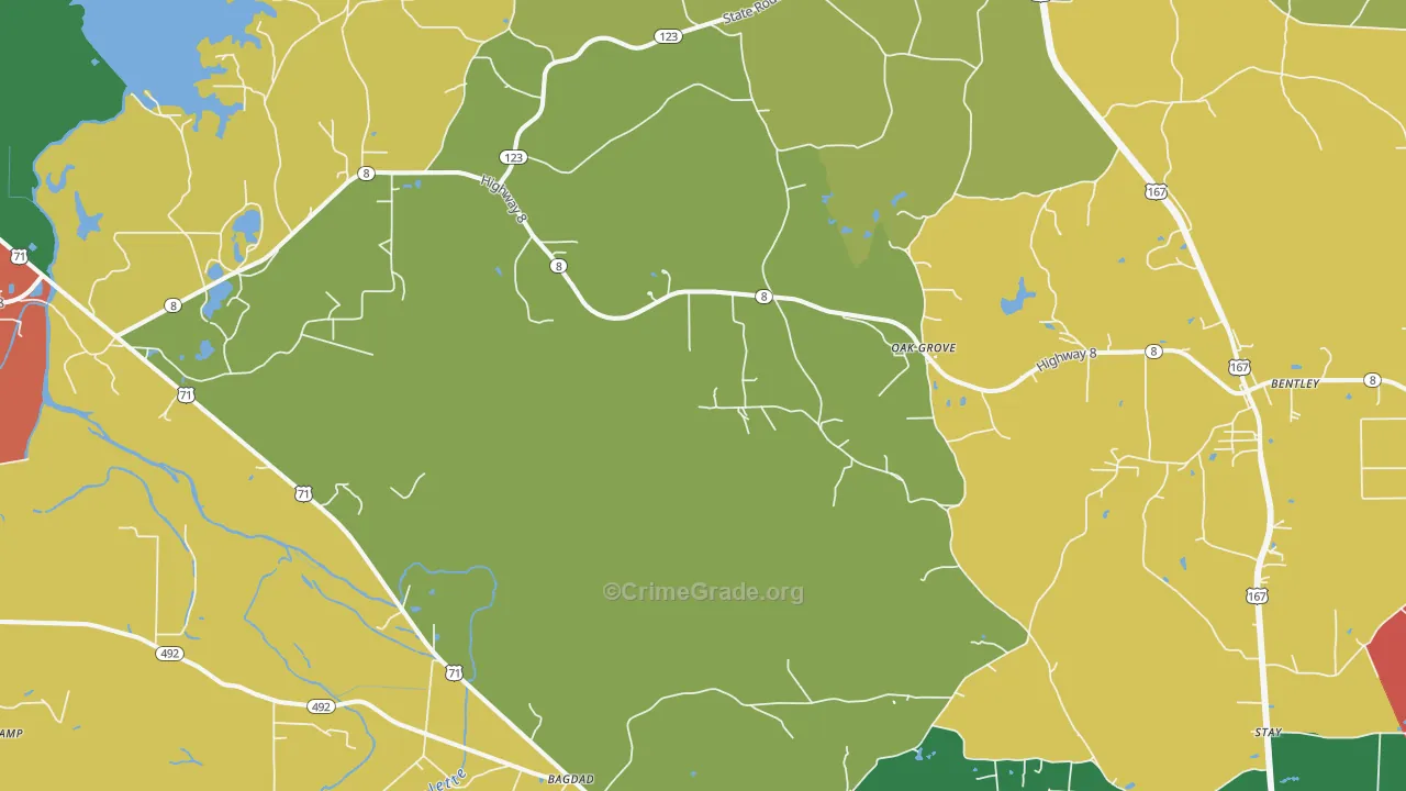 Rock Hill, LA Map of Theft Rates