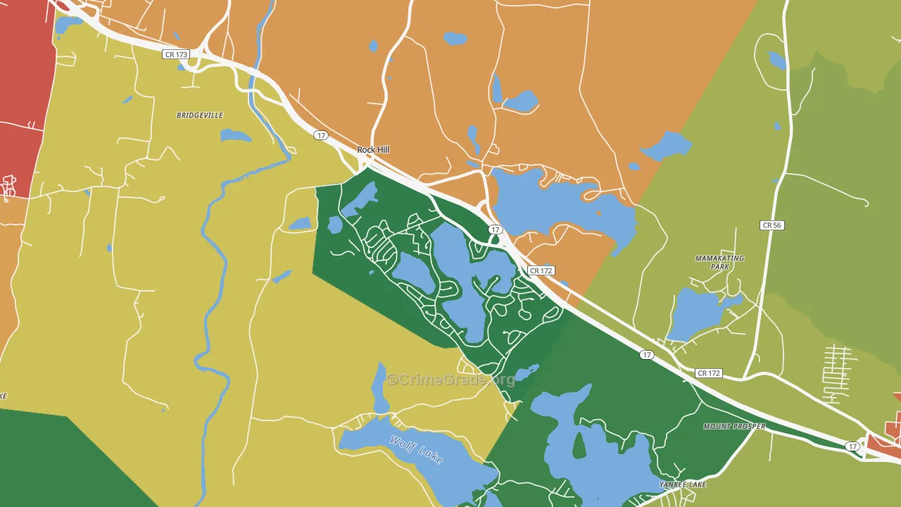Rock Hill, NY Map of Theft Rates