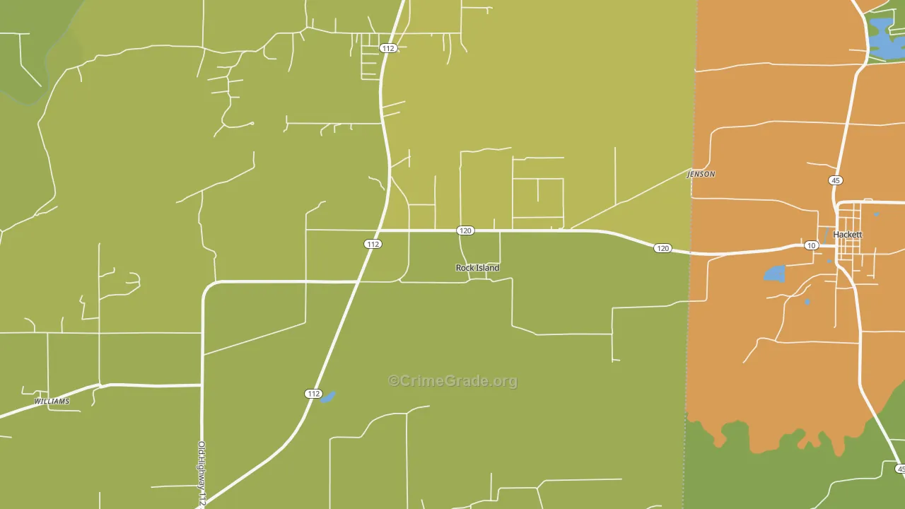 Rock Island, OK Map of Theft Rates