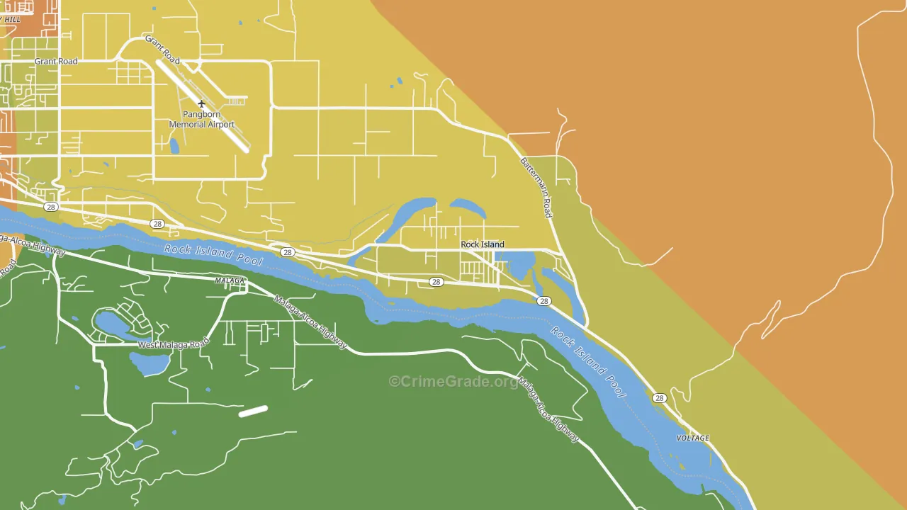 Rock Island, WA Map of Theft Rates