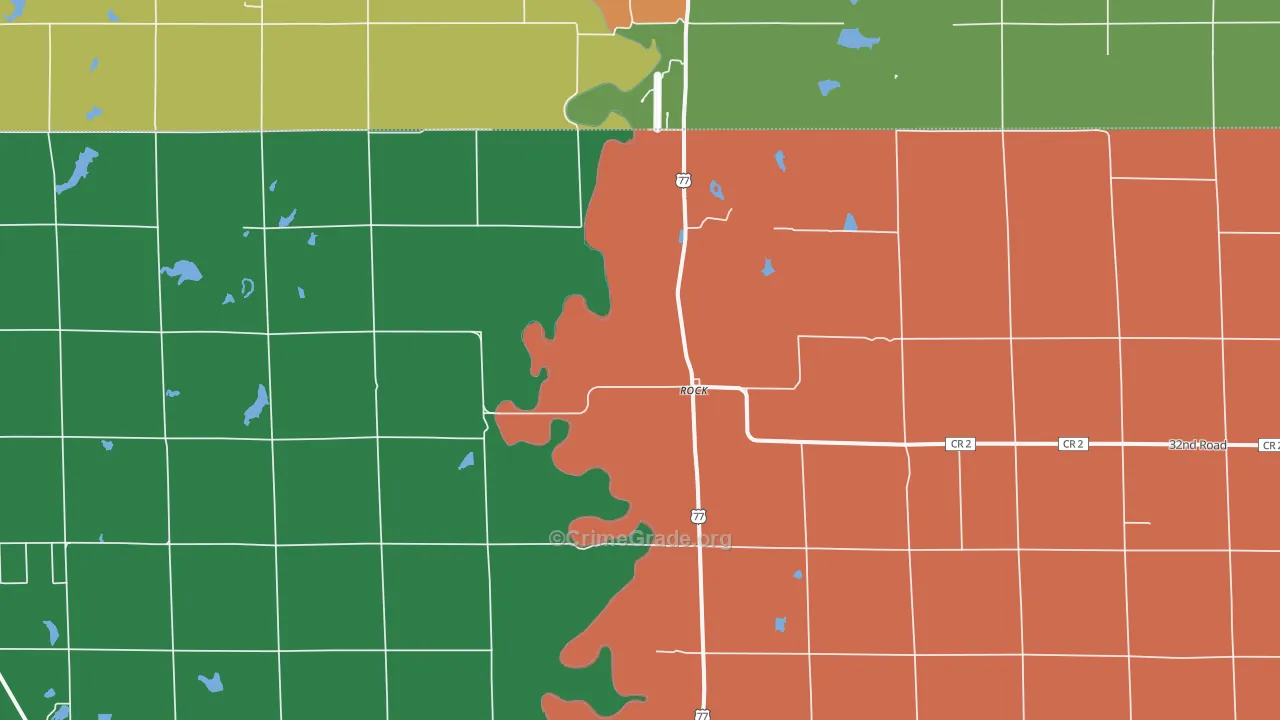 Rock, KS Map of Theft Rates