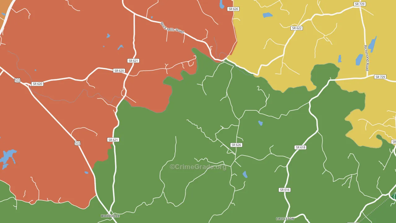 Rock Mills, VA Map of Theft Rates