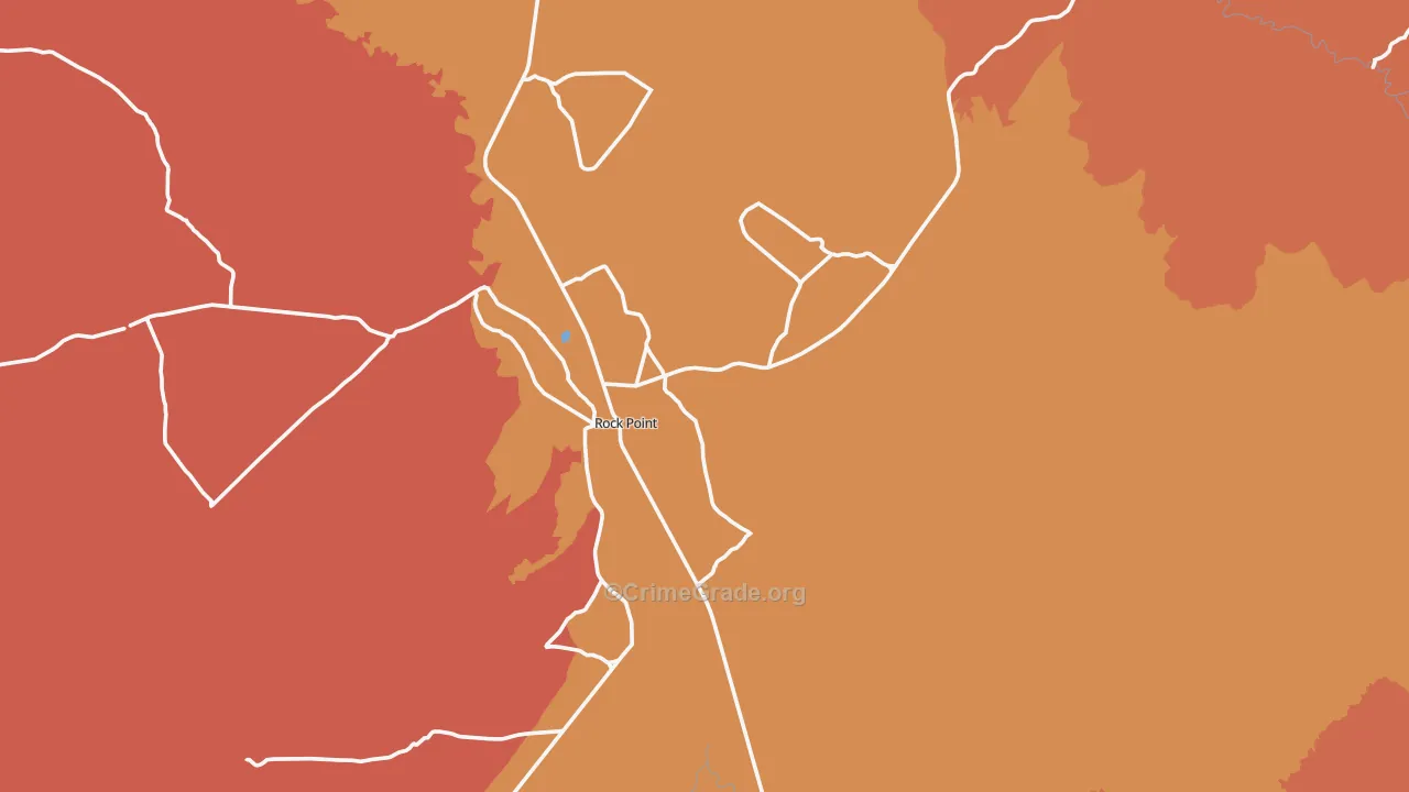 Rock Point, AZ Map of Theft Rates