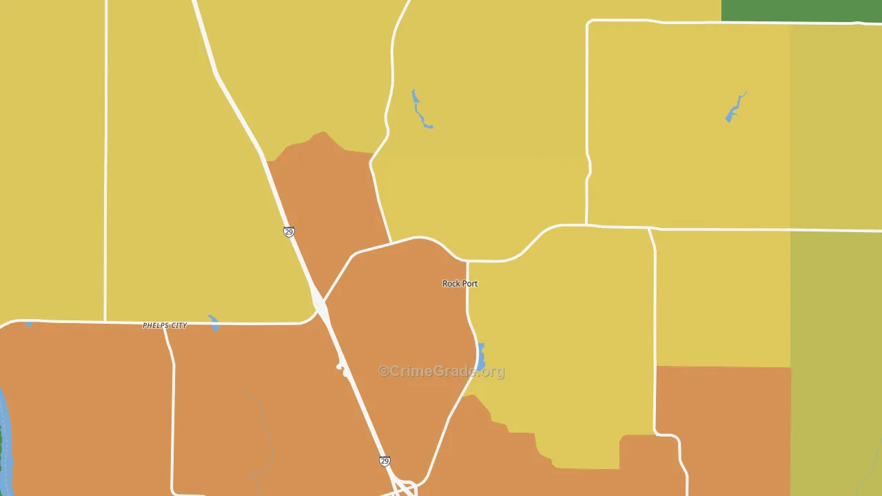 Rock Port, MO Map of Theft Rates