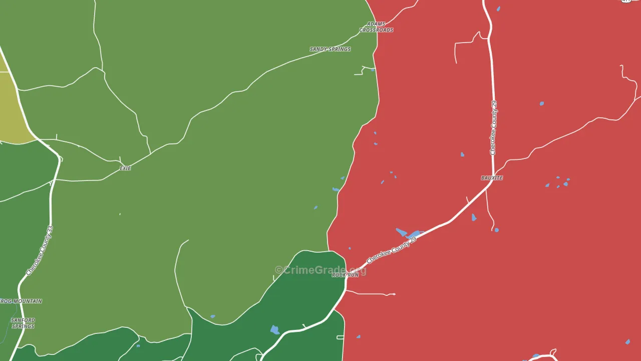 Rock Run, AL Map of Theft Rates