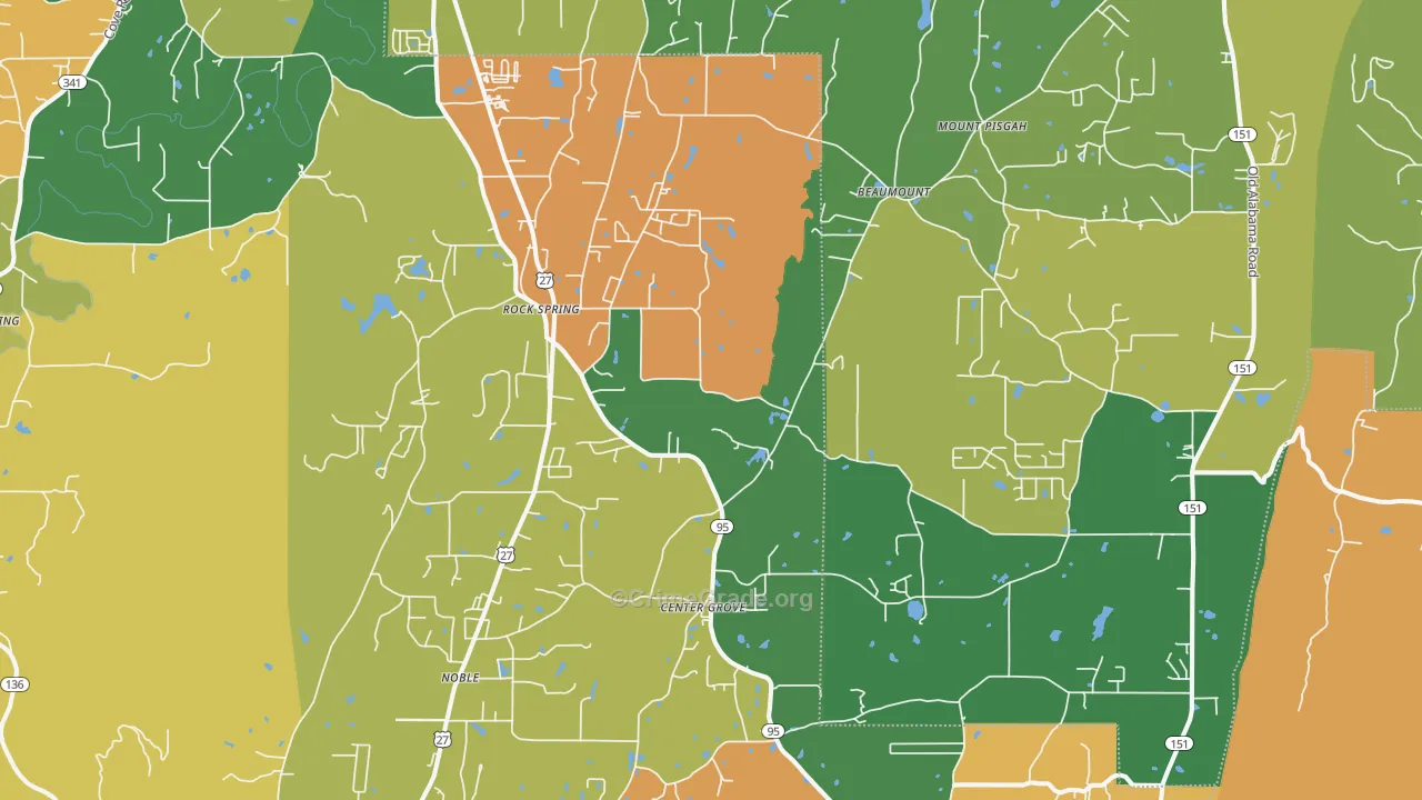 Rock Spring, GA Map of Theft Rates