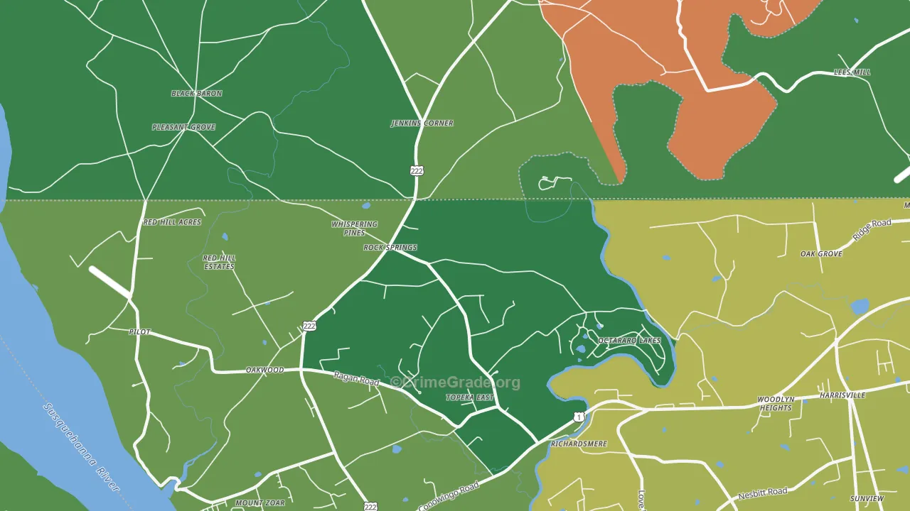 Rock Springs, MD Map of Theft Rates