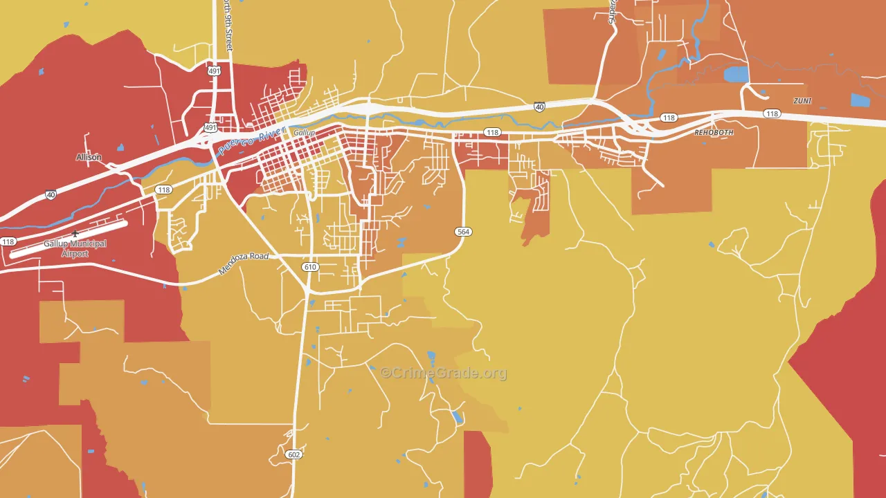 Rock Springs, NM Map of Theft Rates