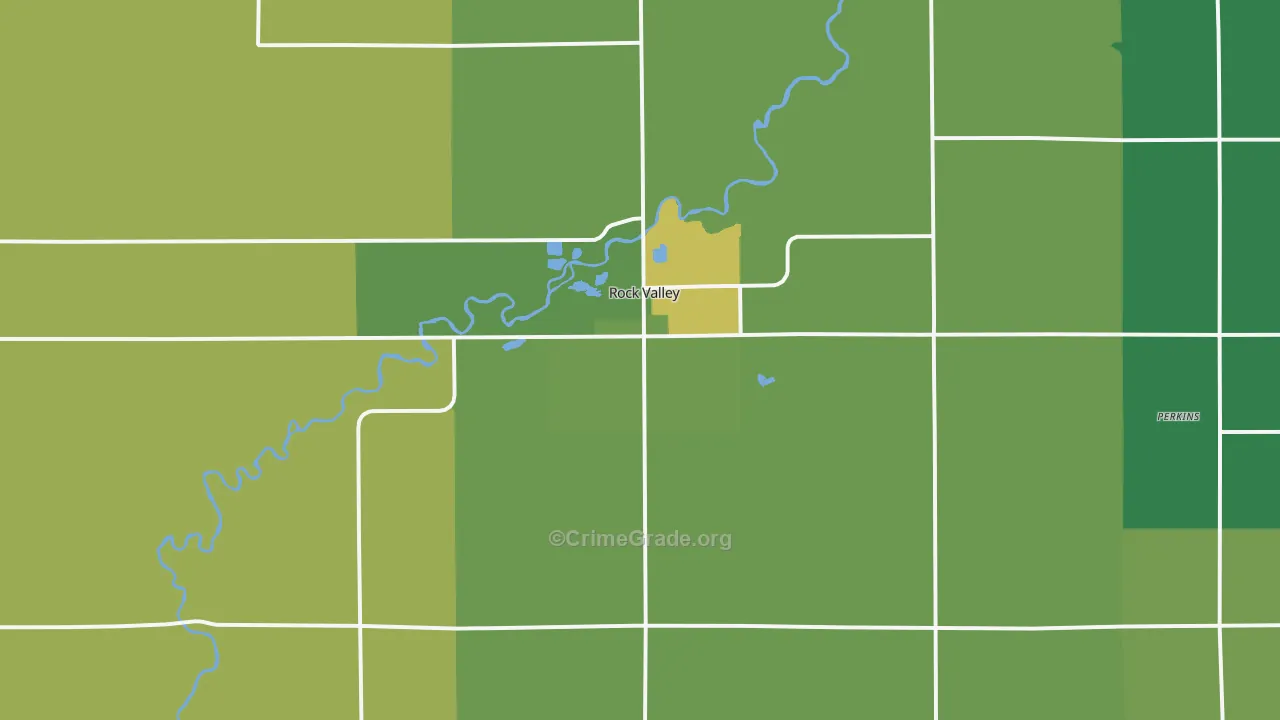 Rock Valley, IA Map of Theft Rates