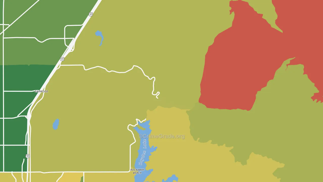 Rockaway Beach, ID Map of Theft Rates