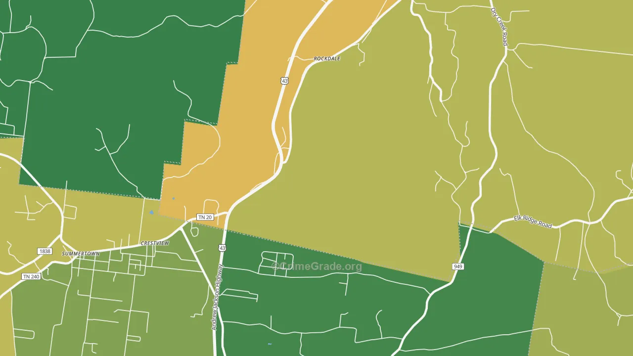 Rockdale, TN Map of Theft Rates