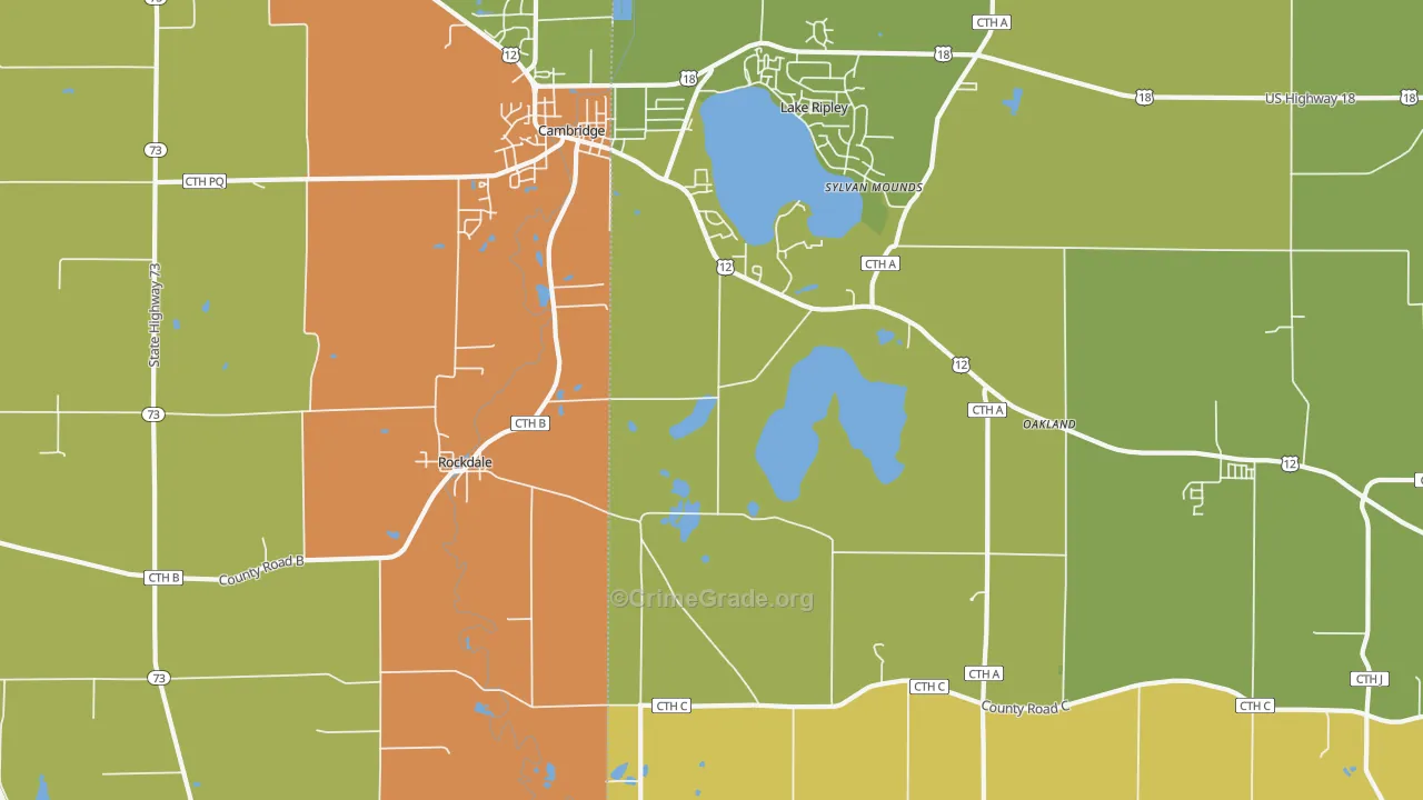 Rockdale, WI Map of Theft Rates
