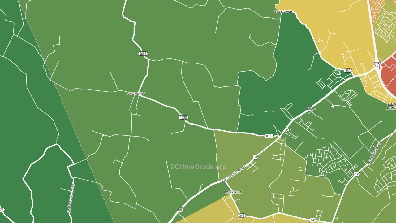 Rockfield, KY Map of Theft Rates