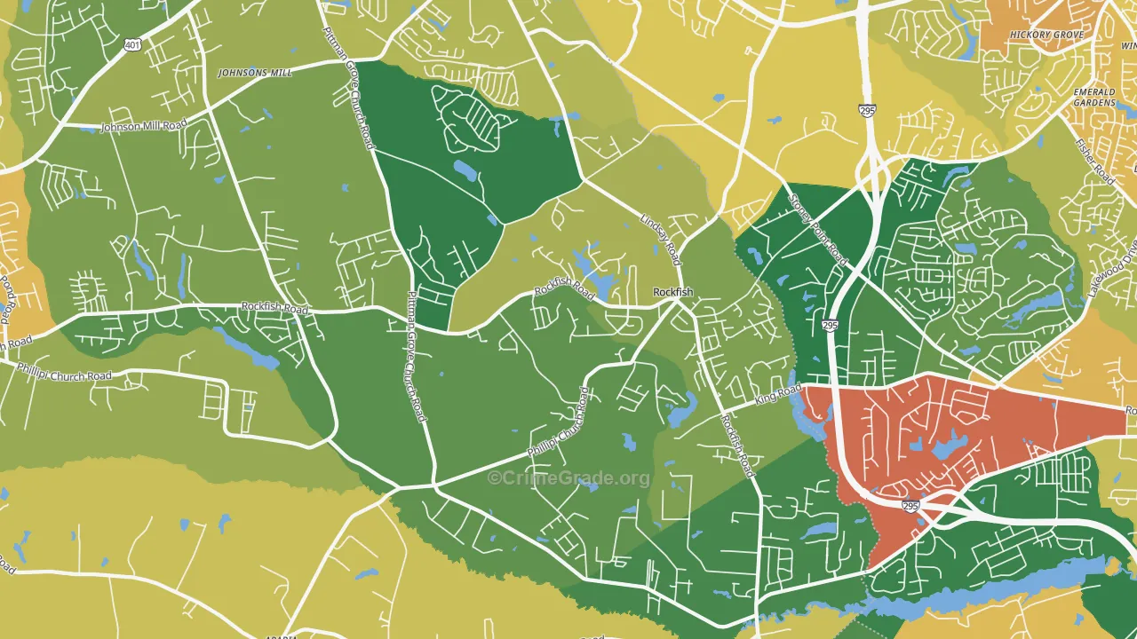 Rockfish, Raeford, NC Map of Theft Rates