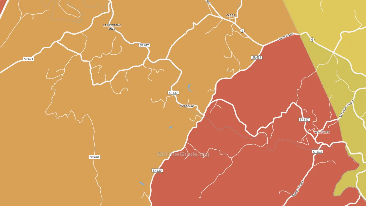 Rockfish, VA Map of Theft Rates