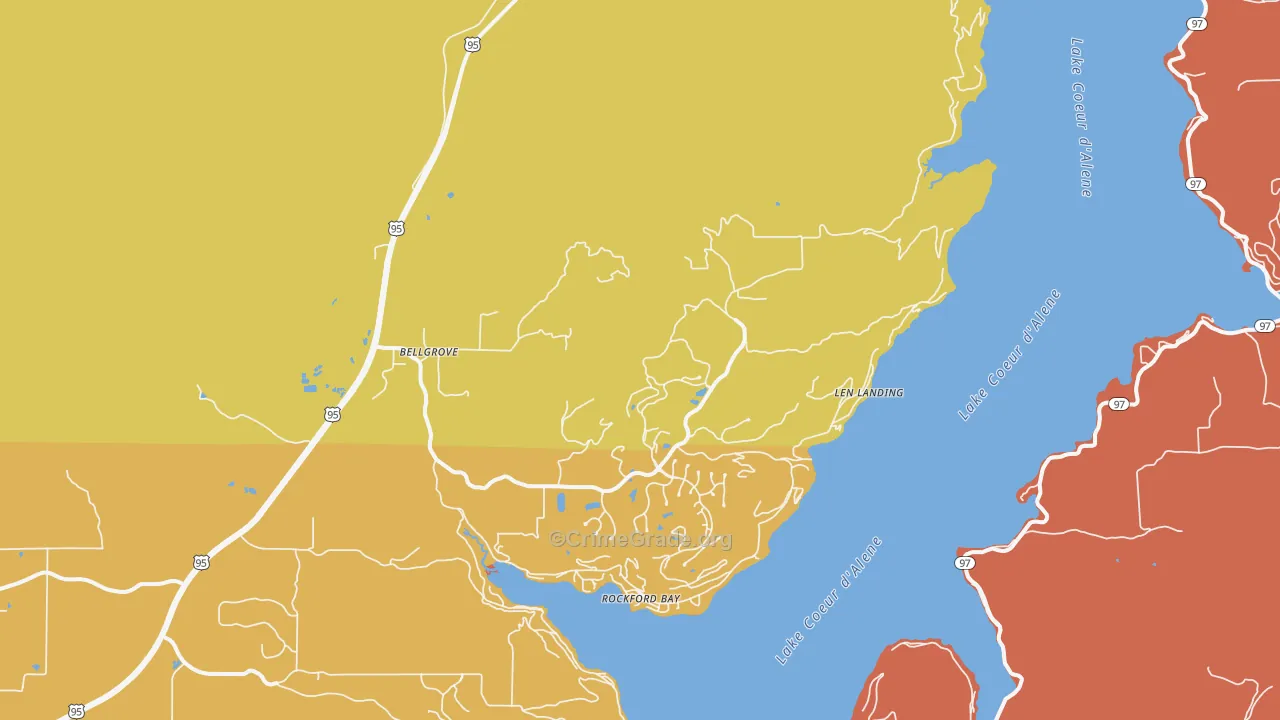 Rockford Bay, ID Map of Theft Rates