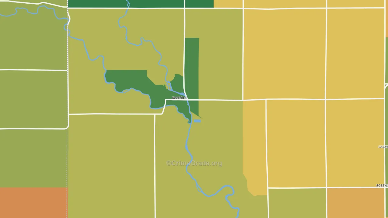Rockford, IA Map of Theft Rates