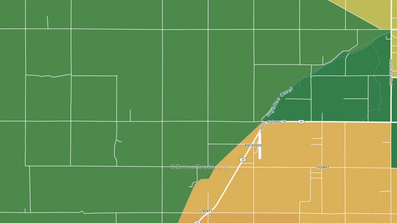 Rockford, ID Map of Theft Rates