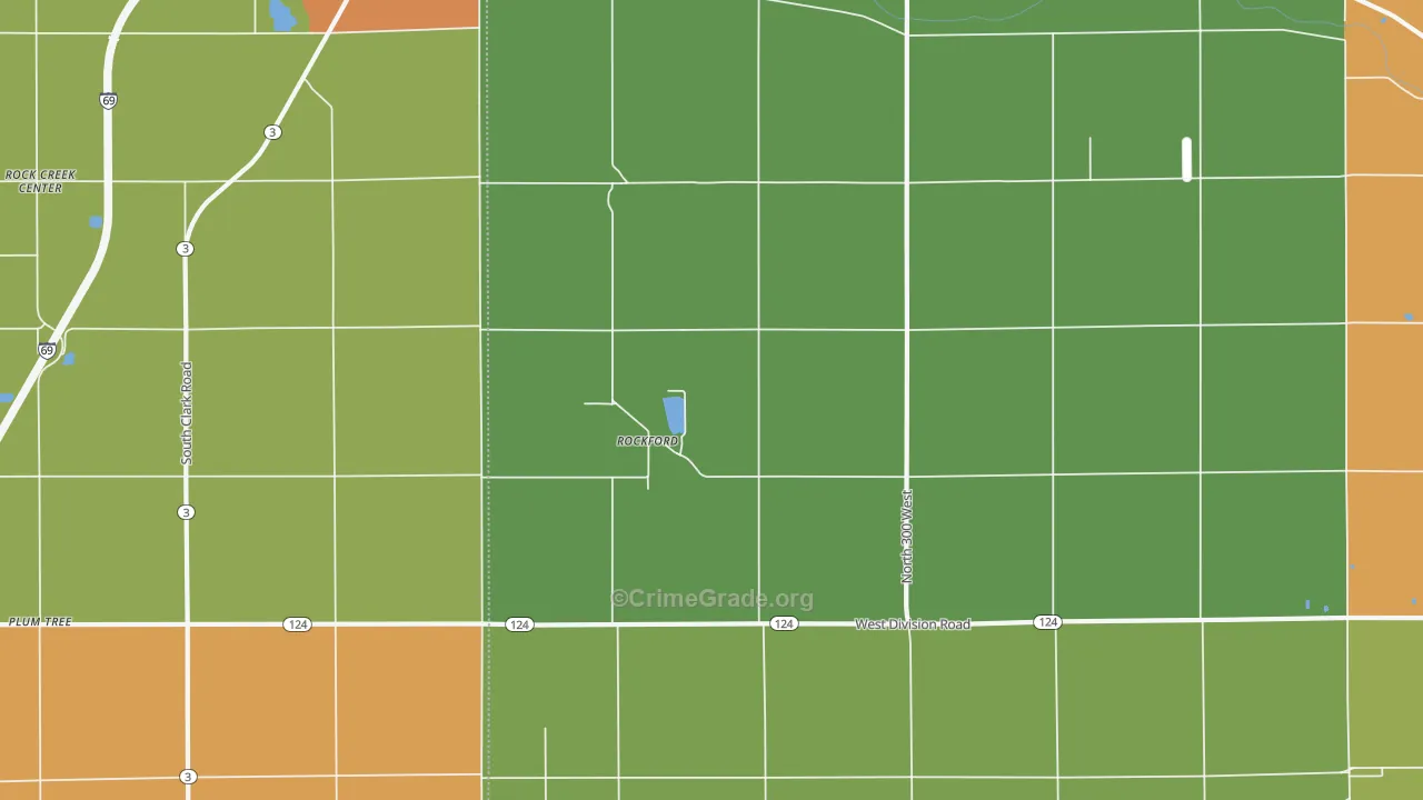 Rockford, IN Map of Theft Rates