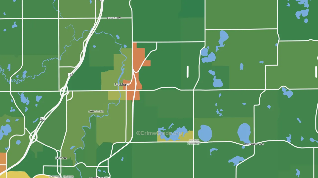 Rockford, MI Map of Theft Rates