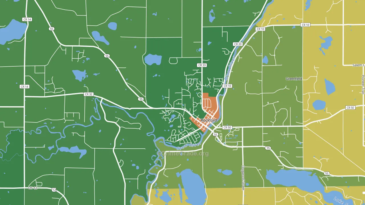 Rockford, MN Map of Theft Rates