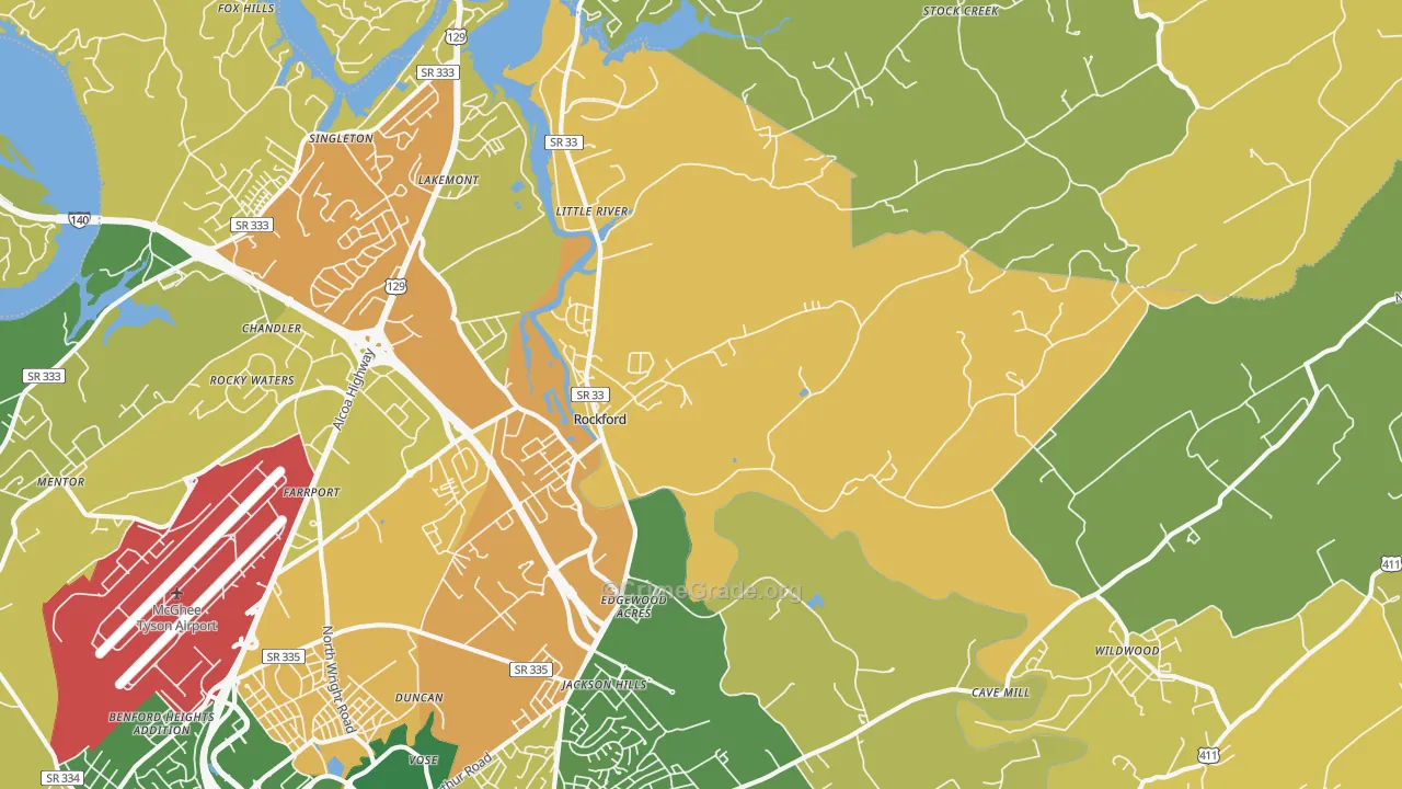 Rockford, TN Map of Theft Rates