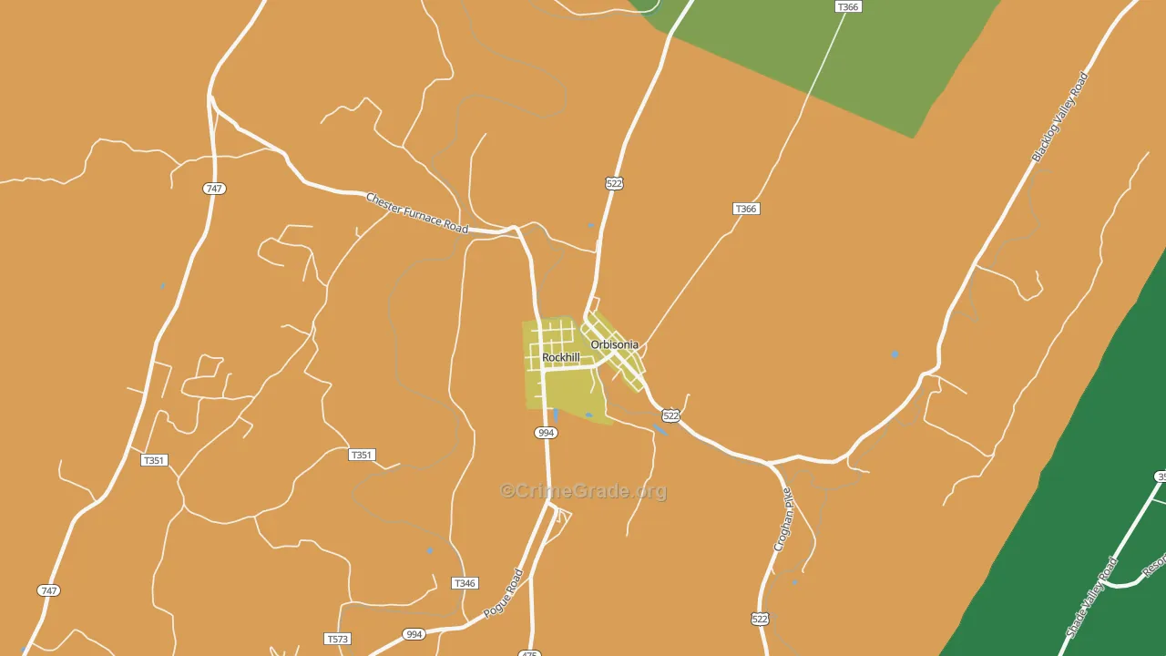 Rockhill Furnace, PA Map of Theft Rates