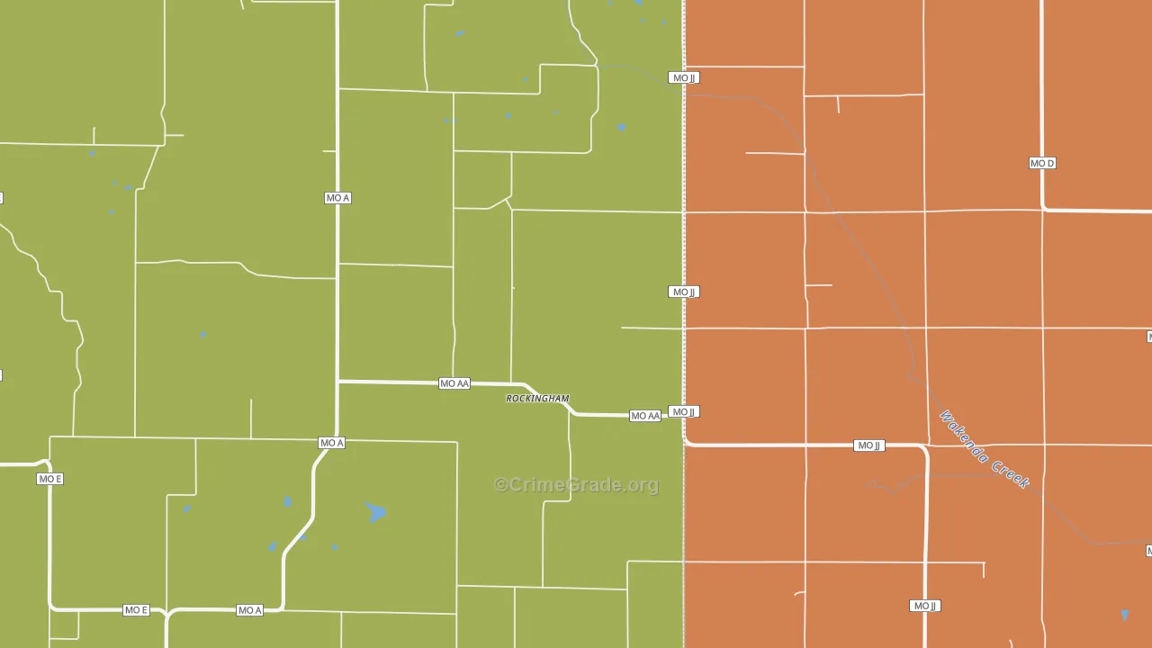Rockingham, MO Map of Theft Rates
