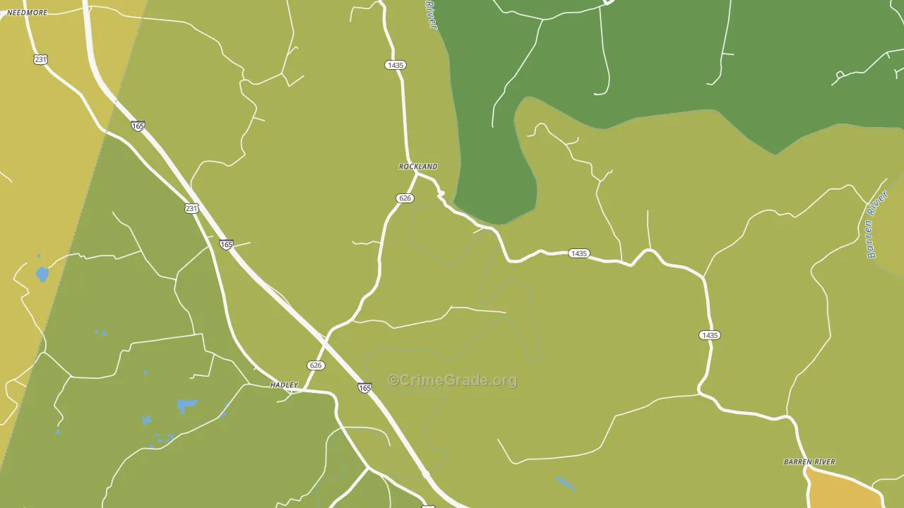 Rockland, KY Map of Theft Rates