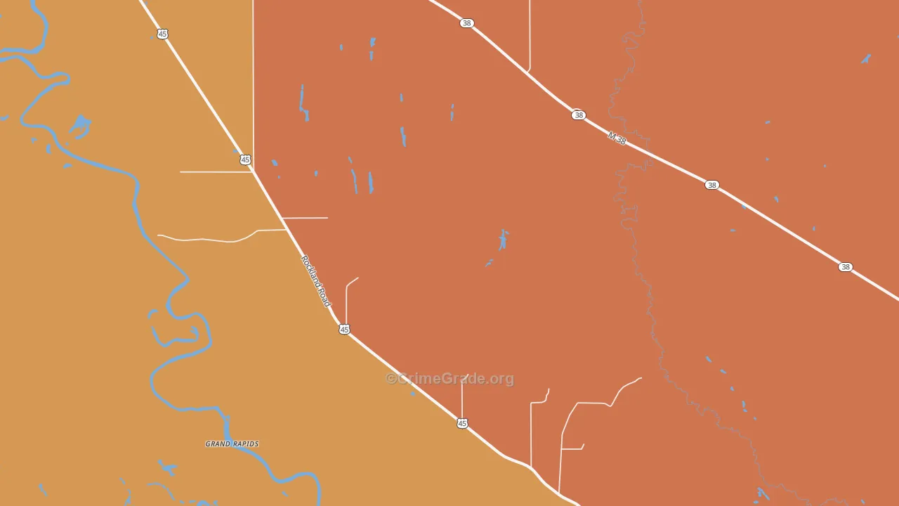 Rockland, MI Map of Theft Rates