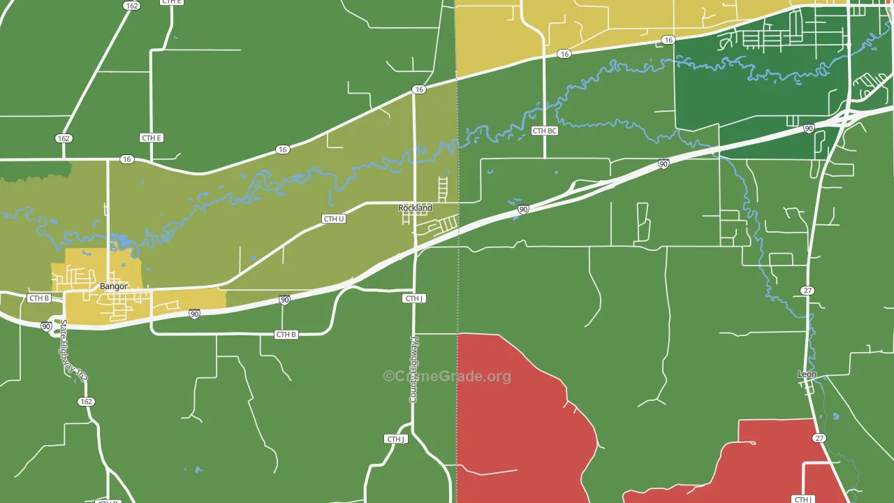 Rockland, WI Map of Theft Rates