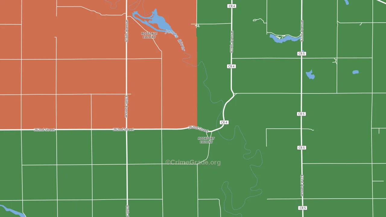 Rockport Colony, SD Map of Theft Rates