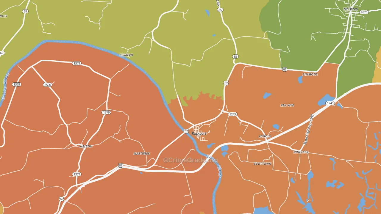 Rockport, KY Map of Theft Rates