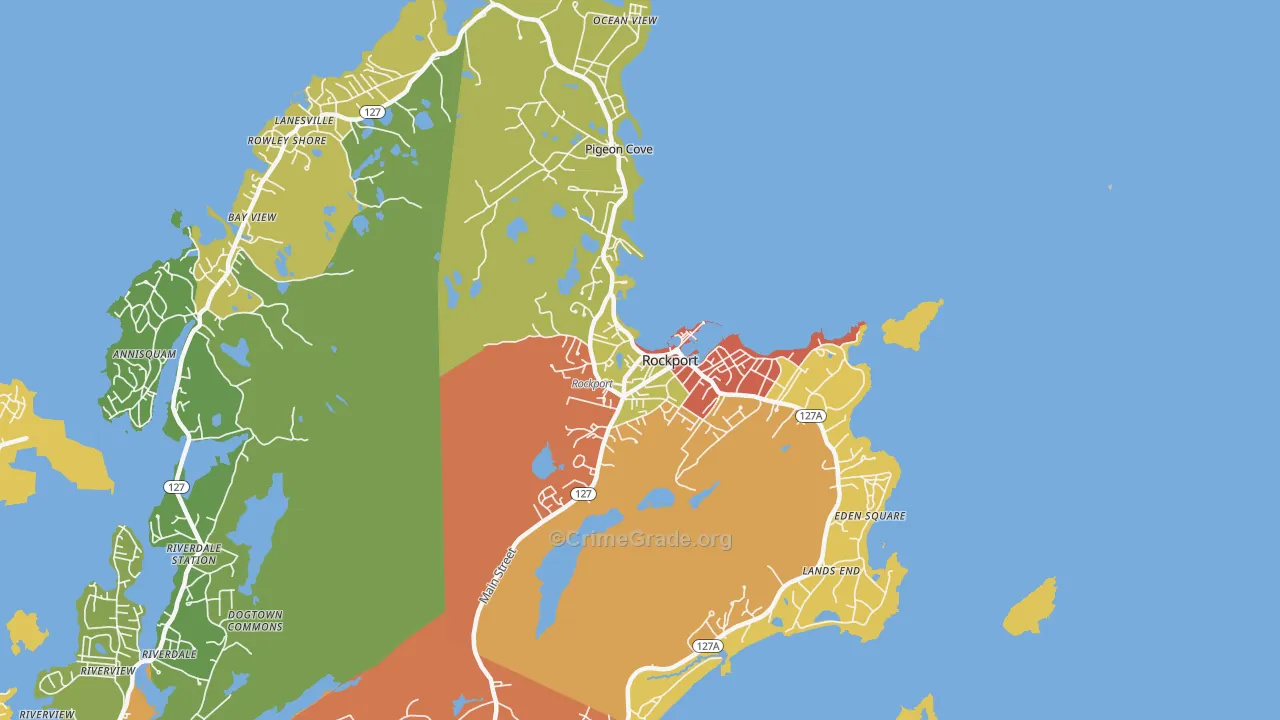 Rockport, MA Map of Theft Rates