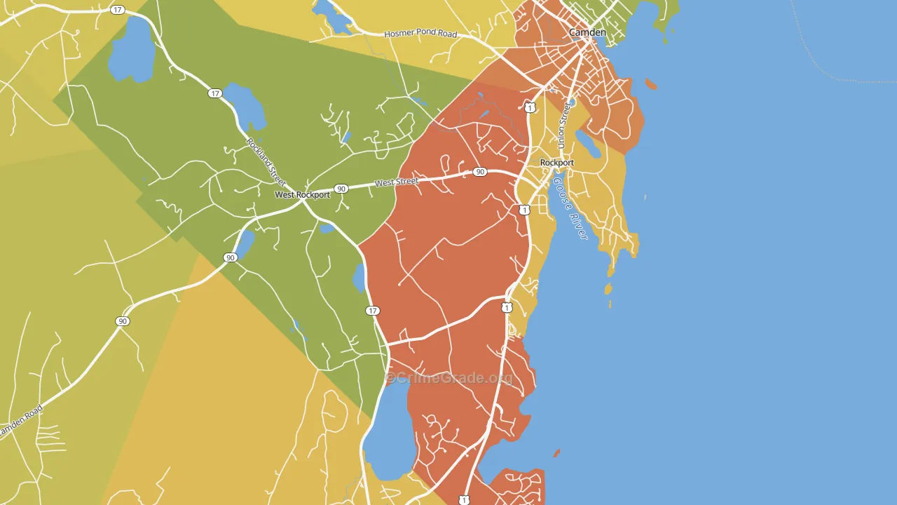 Rockport, ME Map of Theft Rates