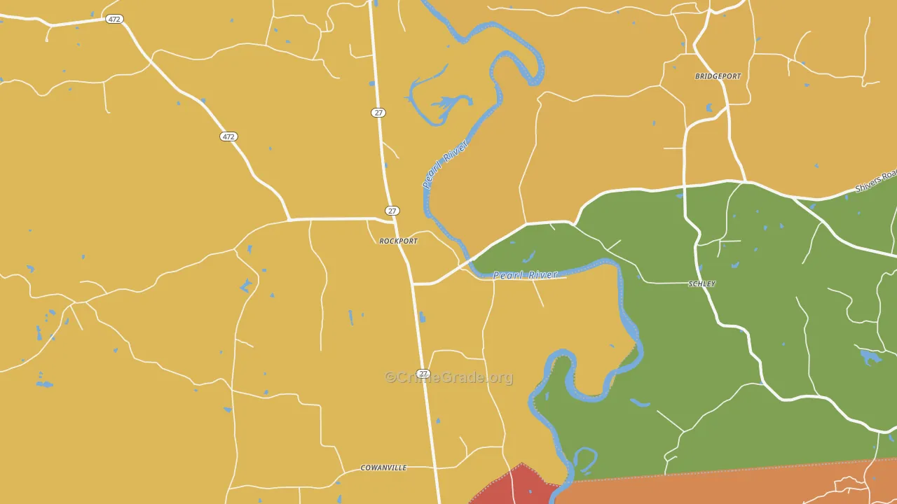 Rockport, MS Map of Theft Rates