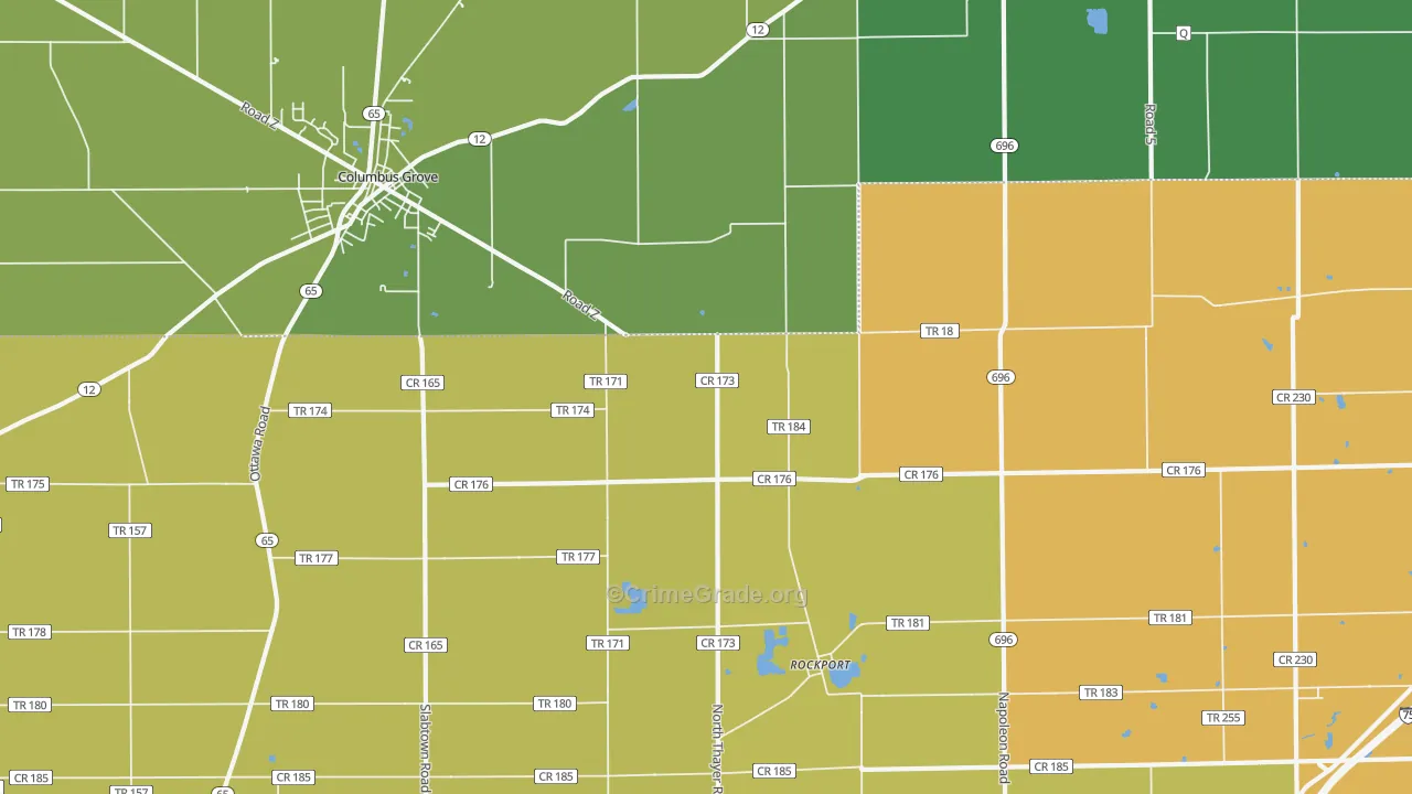 Rockport, OH Map of Theft Rates