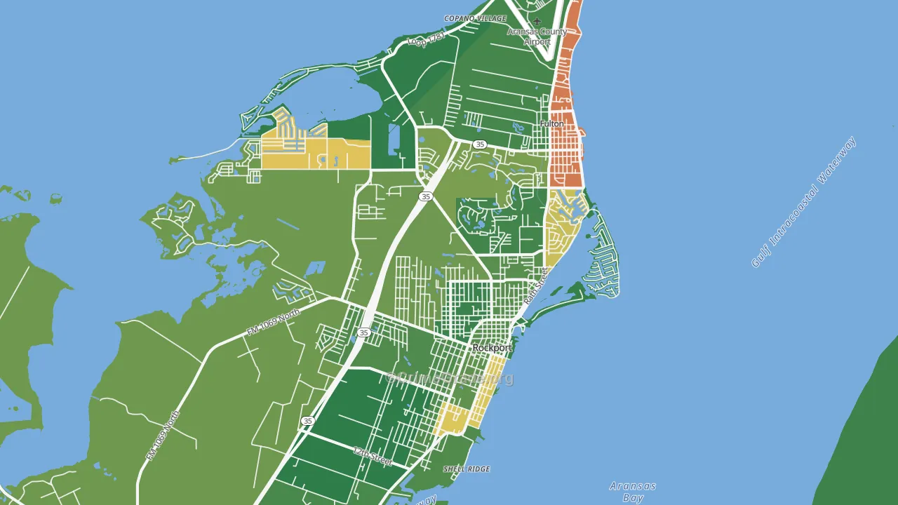 Rockport, TX Map of Theft Rates